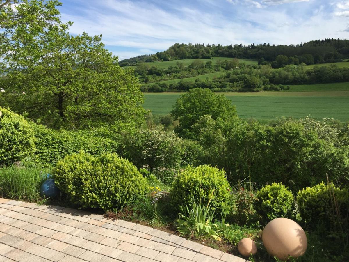 Idyllisch Wohnen Im Weserbergland - Bungalow Mit Phantastischer Aussicht Fuer 4 Personen Polle Екстериор снимка